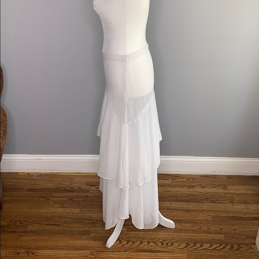 Anthropologie Sheer White Tiered Ruffle Skirt S - Picture 5 of 8